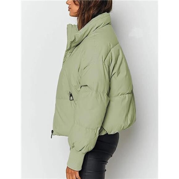 Women’s Winter Cropped Puffer Jacket – Short, Warm Quilted Coat - Picture 3 of 7